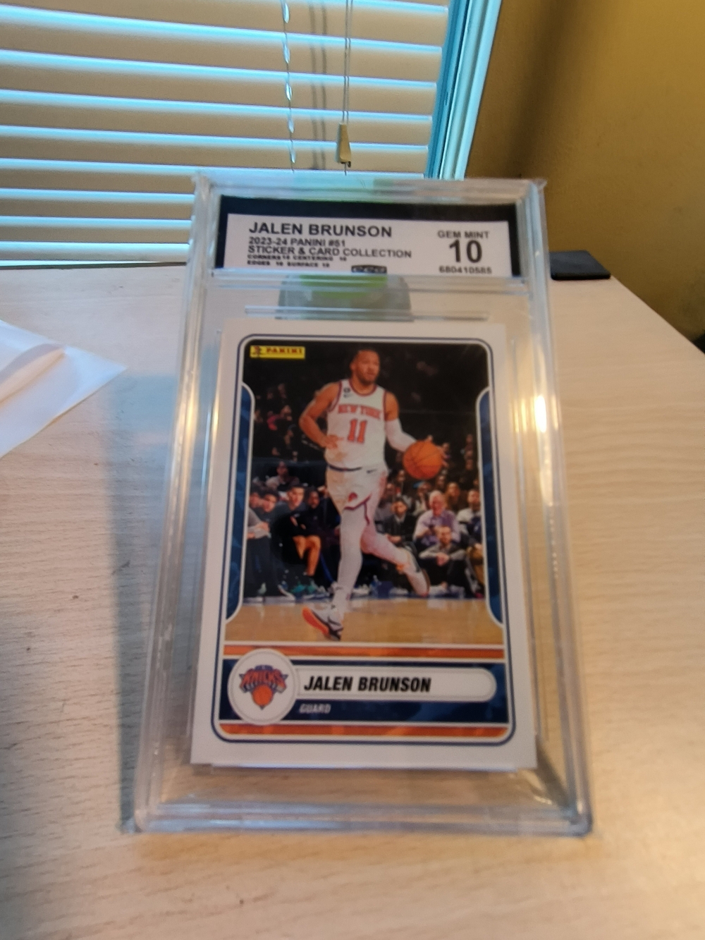 New York Knick Graded Card Julen Brunson Gem Mint 10 MVP